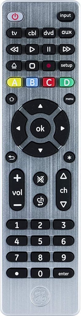 Press the Device button on the GE universal remote