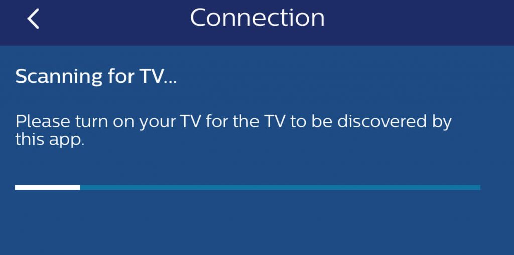 The app will start searching for Philips TV