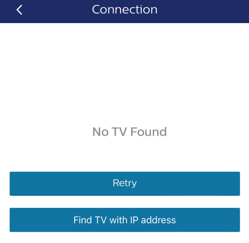 Click Find TV with IP address