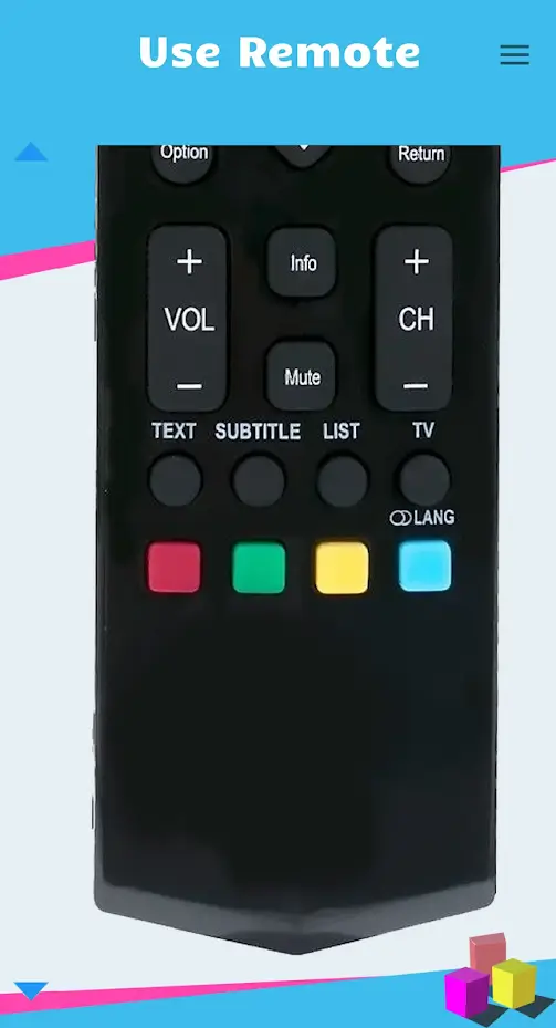 Press the button to use the remote control