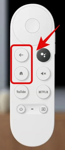Press the Back and Home buttons on Google TV remote