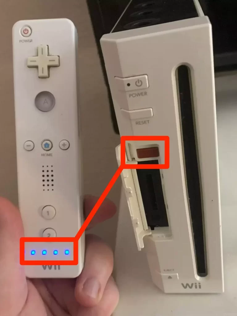 press the sync button on wii console
