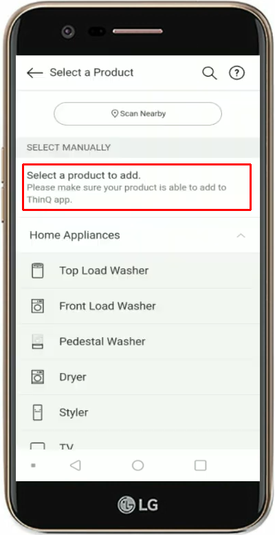 Select a product to add