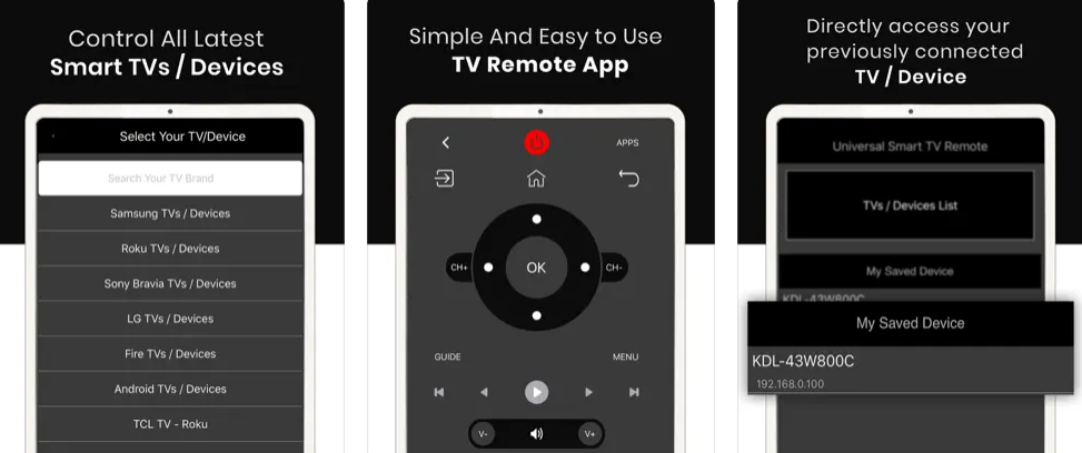 Use the Universal Remote TV Smart as a Sanyo TV Remote App