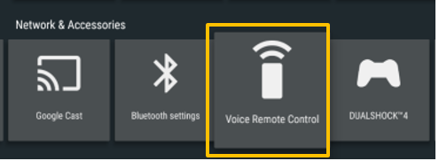 Voice remote control option on Sony TV settings