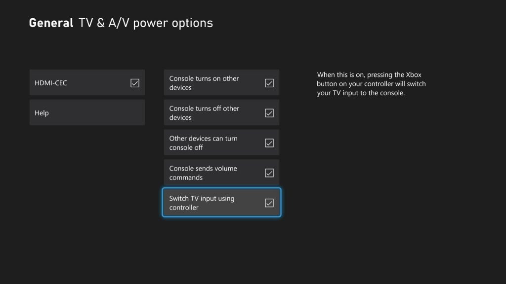 Check the Switch TV input using controller option