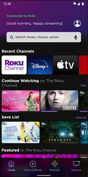Click Devices on The Roku App