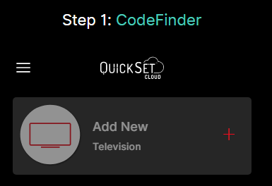 Add New Television on CodeFinder
