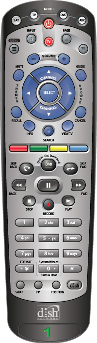 Press the TV button on the DISH Remote