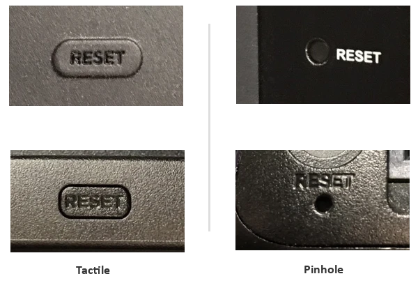 Reset button on Roku device