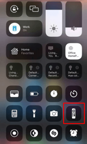 Remote icon on Control Center