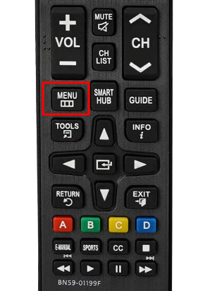 Menu button on Samsung TV remote