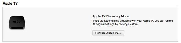 Restore Apple TV on iTunes