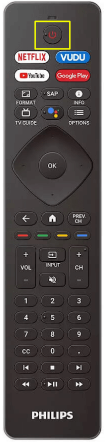Power button on Philips TV Remote