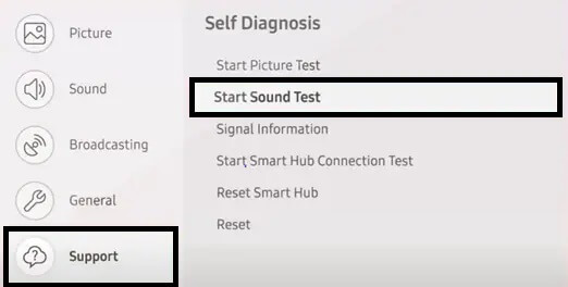 Run a Sound Test on Samsung TV