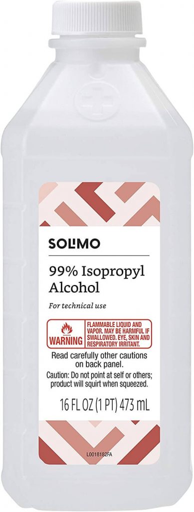 99 percent Isopropyl alcohol for cleaning the remote