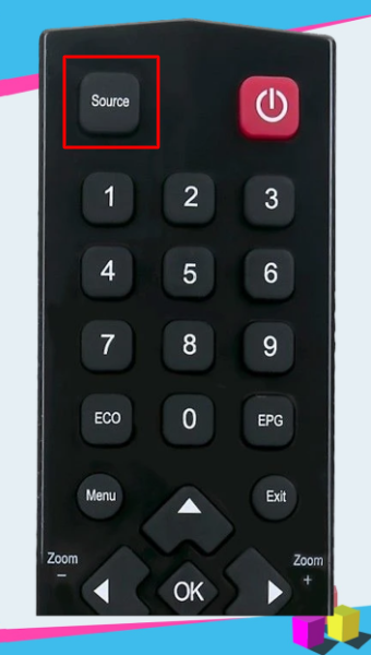 Source button on TCL TV Remote app