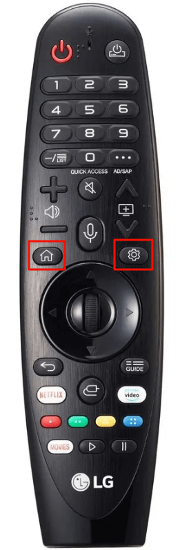 Home and Settings button on LG Magic Remote