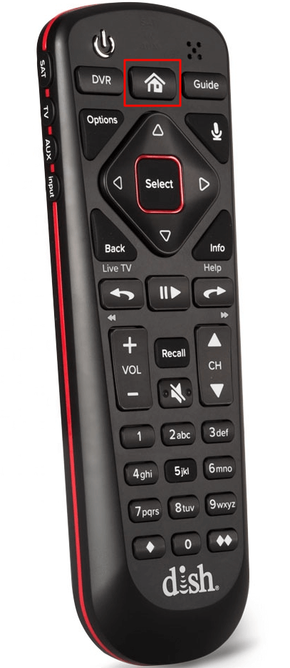 Home button on Dish Remote