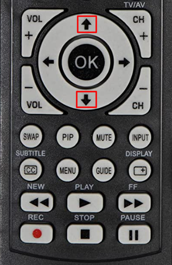 Up and Down keys on Magnavox Remote