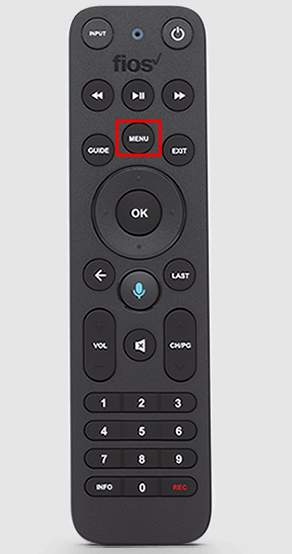 Menu button on Fios One Voice Remote