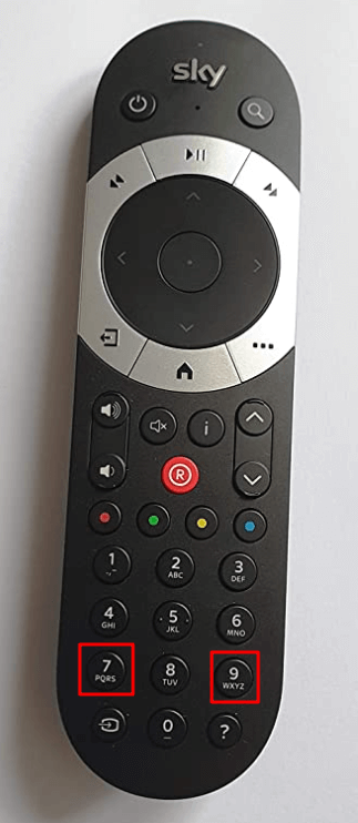 7 and 9 buttons on the Sky Q remote