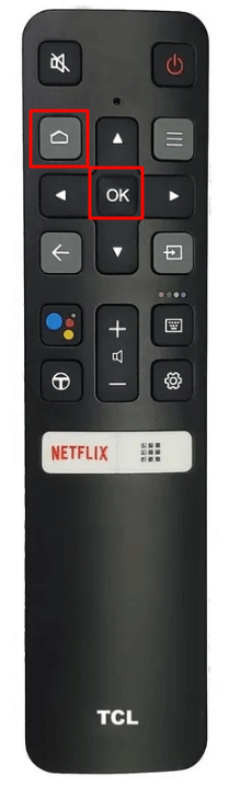 Home and OK buttons on TCL TV Remote