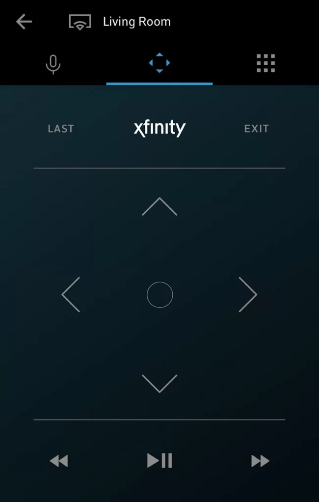 Xfinity TV remote interface