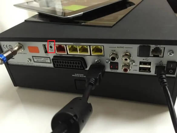 Reset button on Altice box