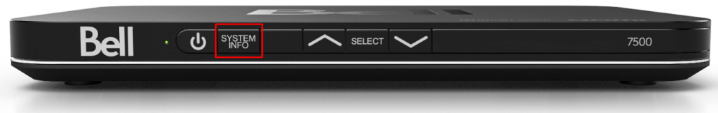 Press the System Info button on Bell receiver