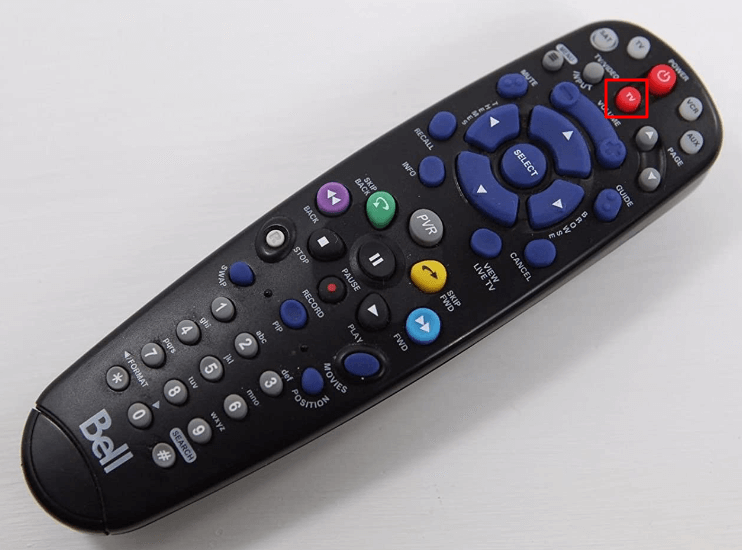 Press the TV button on Bell Remote