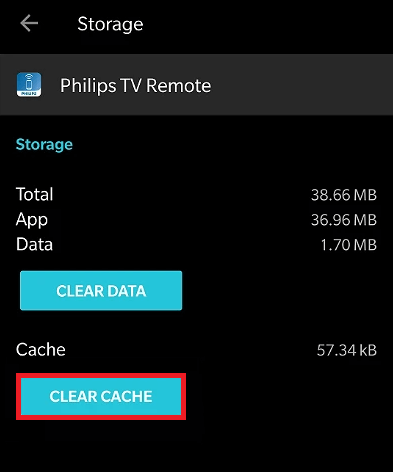 Clear Philips TV Remote App Cache