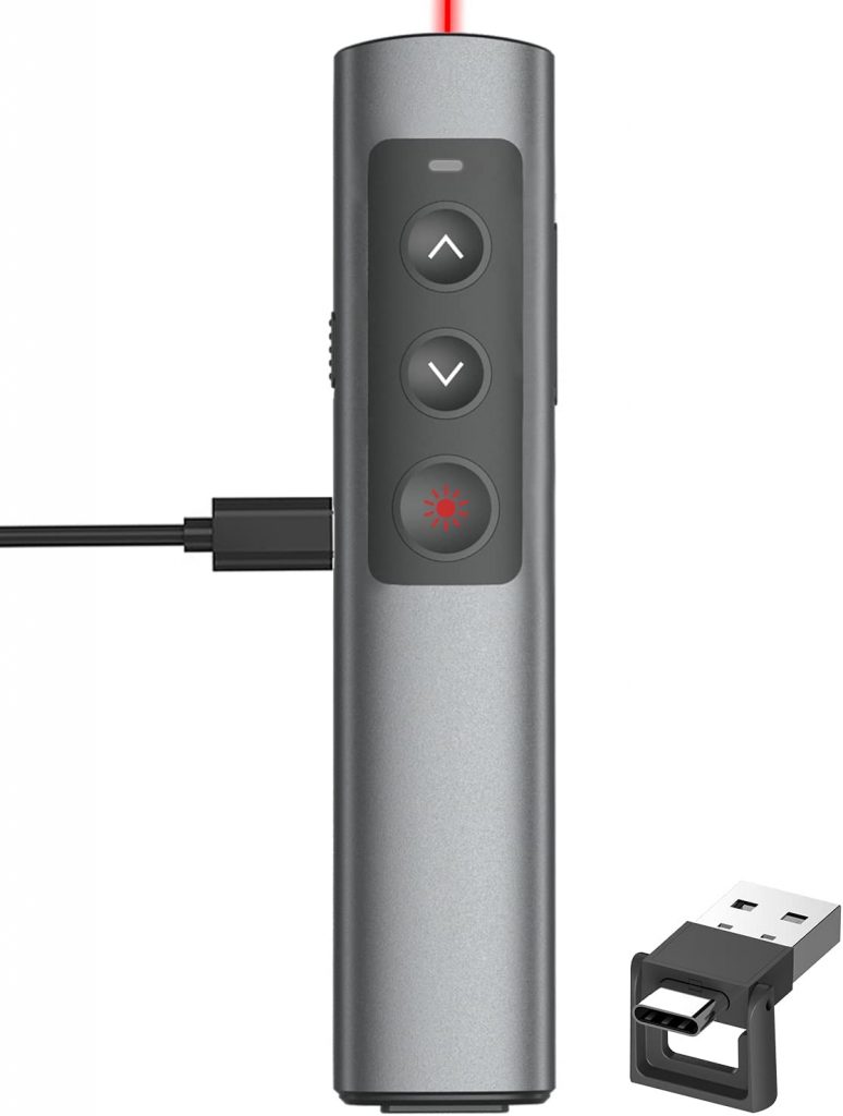 CLIKBUTM Rechargeable Presentation Clicker is the best presentation remote for Mac