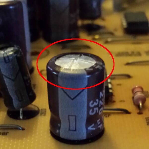 Defective capacitor leads to Sony TV blinking red light