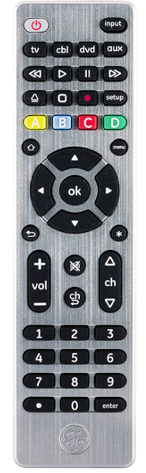 Press the Setup button on the TCL TV universal remote to pair without codes
