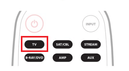 TV button on the Blackweb universal remote