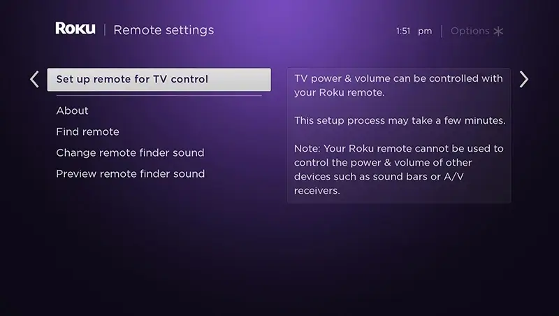 Set up remote for TV control