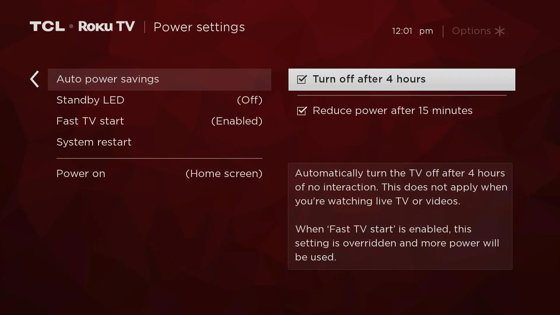 Turn off TCL Roku TV after 4 hours