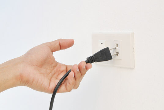 Unplug the TV cord from the wall socket