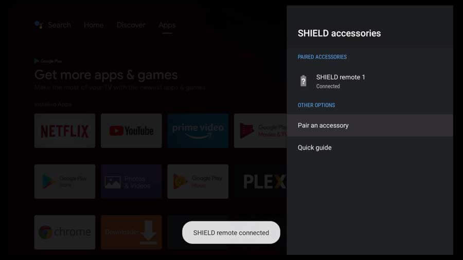 SHIELD remote connected