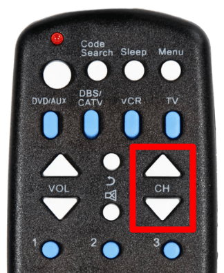Press the Channel Up and Channel Down buttons on the remote
