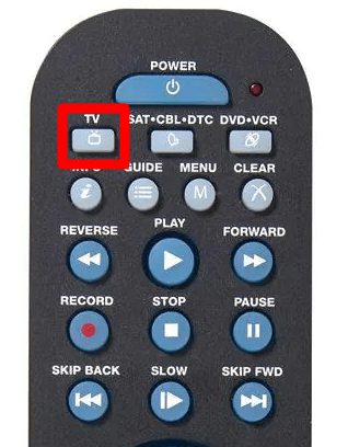 TV button on universal remote