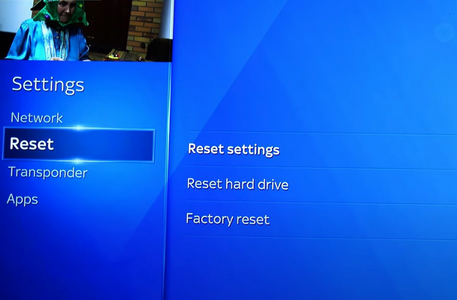 Select the Reset option