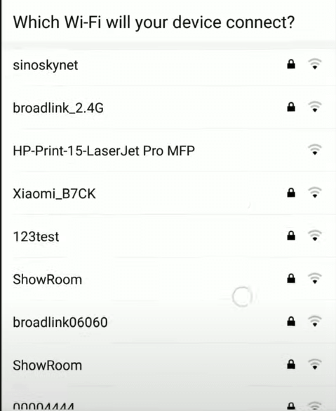 select the BroadLink WiFi device 