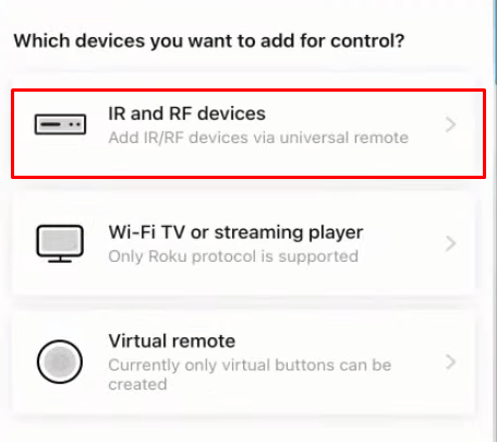 choose IR and RF devices