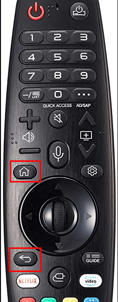 press the Back and Home buttons to unpair LG Magic Remote