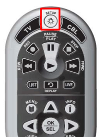 Press the Setup button on Rogers Big button Polaris remote