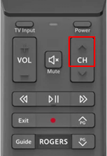 Press the CH+ (Channel Up) button