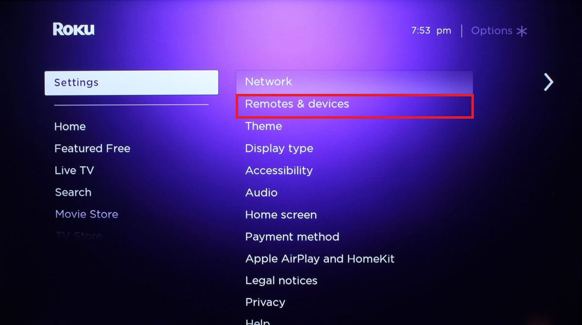 select the Remote & Devices option.