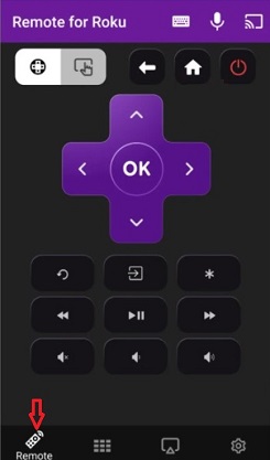 Tap the remote icon